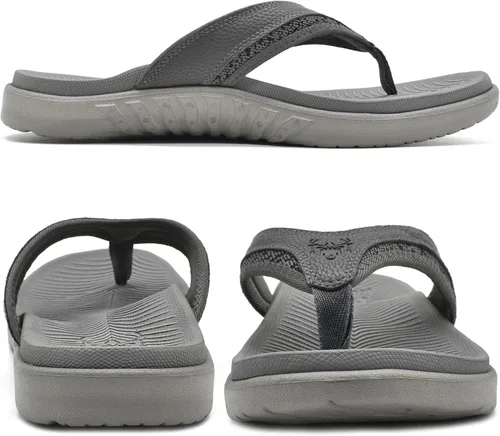 Vista 8 de KuaiLu - Sandalias deportivas para hombre, cómodas, con soporte ortopédico para el arco y fascitis plantar, para exteriores, verano o playa, tallas