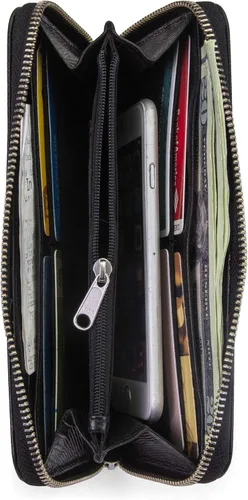 Vista 3 de Timberland - Cartera de piel con cremallera de interferencia de radiofrecuencia (RFID) para mujer, con correa para la muñeca