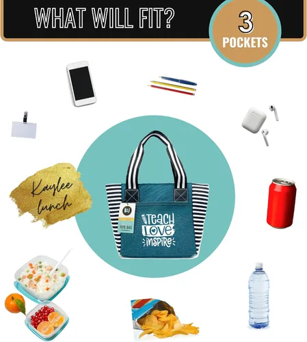 Vista 5 de Bolsa de almuerzo para profesores para el trabajo, regalos para profesores para mujeres, bolsa para profesores, mejor regalo para el día