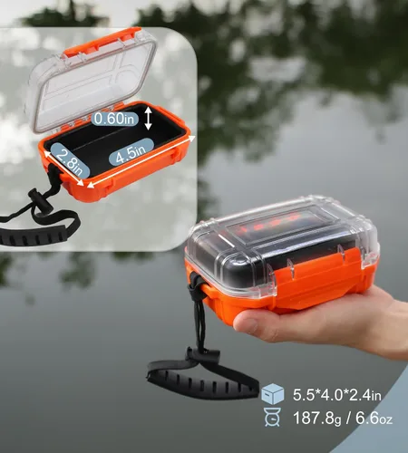 Vista 7 de Pequeña caja impermeable mini caja seca contenedor impermeable, caja de almacenamiento hermética, pequeñas cajas impermeables para kayak, canotaje