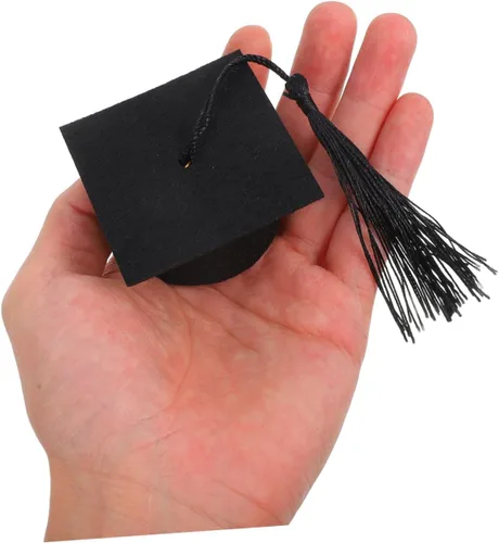 Vista 3 de 20 piezas de mini sombrero de doctor accesorios para fotos de graduación, sombreros de doctorado, decoración de tapa de botella de graduación