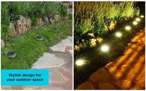 Vista 3 de BLACK+DECKER Luz de disco solar para exteriores - Paquete de 8 (BDSLDK8P)