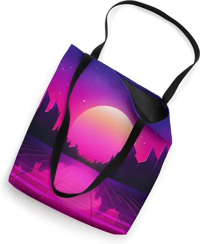 Vista 2 de Retrowave Vaporwave Synthwave 80s Style Tote Bag