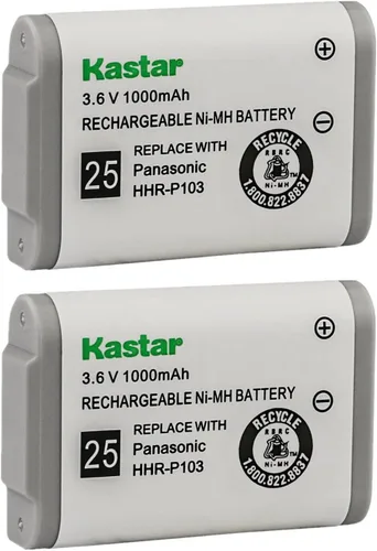 Vista 5 de Kastar Paquete de 1 batería de repuesto HHR-P103 para Panasonic KXTGA230S KX-TGA230W KXTGA230W KX-TGA2352 KXTGA2352 KX-TGA271 KXTGA271 KX-TGA271A