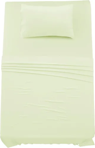 Vista 222 de LUX Décor - Juego de sábanas Twin de microfibra ultrasuave de 3 piezas con sábana encimera, sábana bajera de 16 pulgadas de profundidad y funda