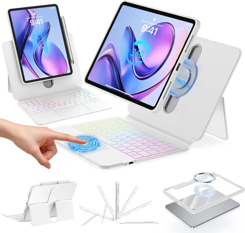 Vista 15 de Funda transparente con teclado para iPad A16 de 11ª/10ª generación Negro