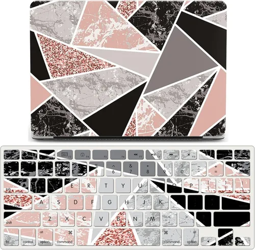 Vista 10 de IVY Funda de mármol geométrica para MacBook Air M2 (Modelos: A2681) Carcasa rígida con cubierta de teclado - A