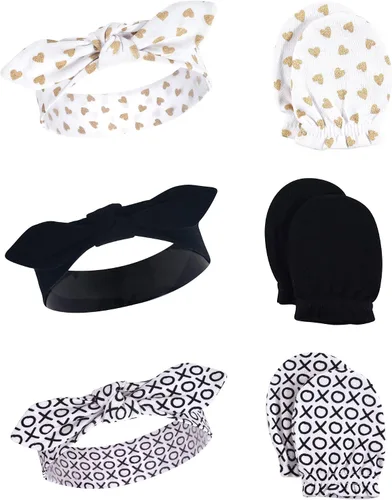 Vista 18 de Hudson Baby Conjunto de diadema de algodón y manoplas para rascar para bebé