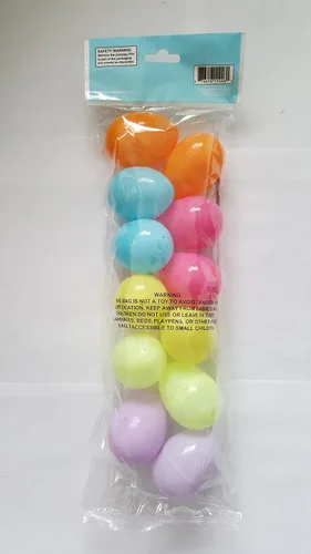 Vista 2 de BestPysanky Juego de 12 huevos de plástico amarillo pastel, verde, rosa, azul, blanco, 2.25 pulgadas
