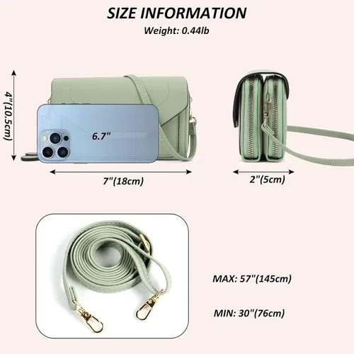 Vista 3 de TANTOMI Small Crossbody Bag for Women Vegan Leather Cell Phone Purse Crossbody Wallet with Adjustable Strap