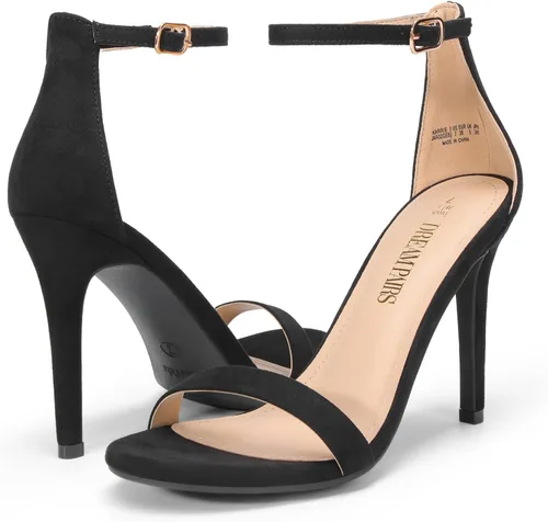 Vista 7 de DREAM PAIRS Sandalias de tacón alto para mujer Negro/Gamuza