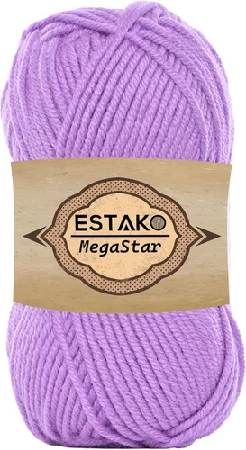 Vista 46 de Estako Megastar, 3.52 Oz (100g) de hilo de acrílico 75% y lana 25%, suave, peso grueso voluminoso #5 para crochet y tejer 120 yardas (110m)