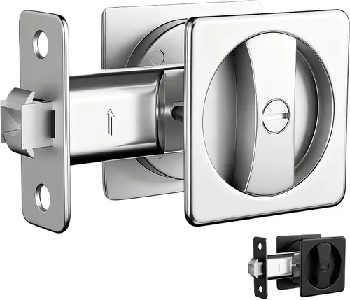 Vista 13 de Lethato Hardware para Puerta de Bolsillo Negro, Cerradura de Puerta de Bolsillo, Pestillo de Puerta de Bolsillo, Puerta de Bolsillo Mate Negra