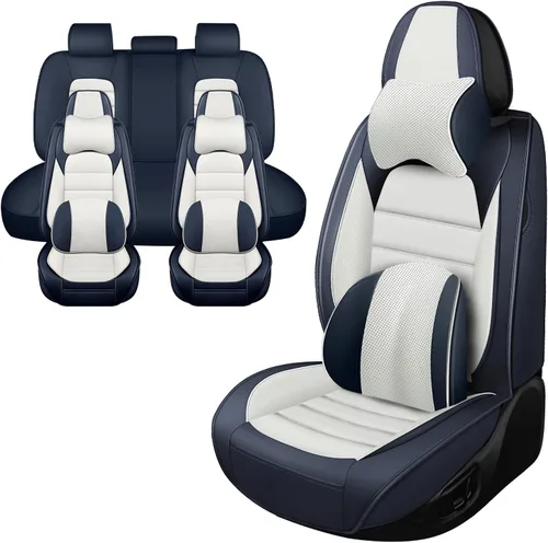 Vista 19 de Fundas de asientos de automóvil para Dodge Ram 1500 2004-2011, funda de asiento de cuero PU impermeable, suave y transpirable con bolsillos