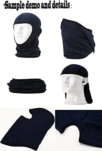 Vista 5 de GANWAY Pack of 7 Balaclava Ski Mask for Men Thin Outdoor Airsoft Motorcycle Face Mask Hood Hat