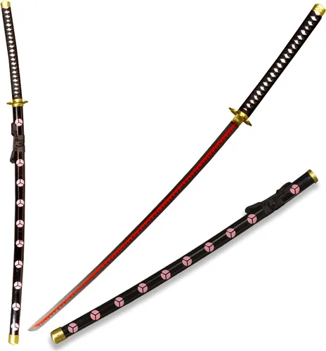 Vista 16 de 41 inches & 51inchs Zoro Katana Real Metal Anime Cosplay Sword, Stainless Steel,Yama Enma/Trafalgar Law/Luffy Kitetsu/shusui/wado ichimonji