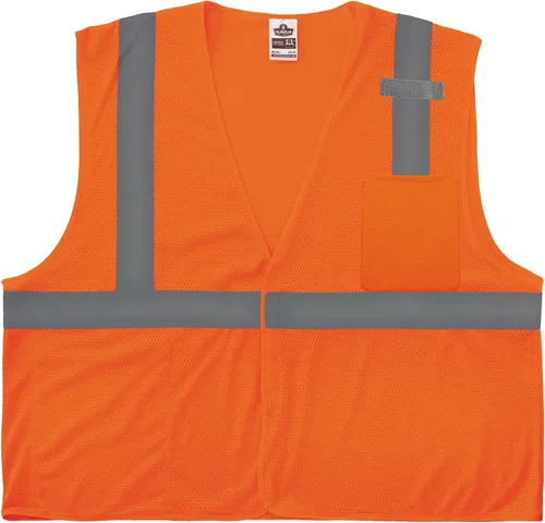 Vista 8 de Ergodyne GloWear - Chaleco de seguridad reflectante de alta visibilidad, cierre de gancho y bucle 2-Lima