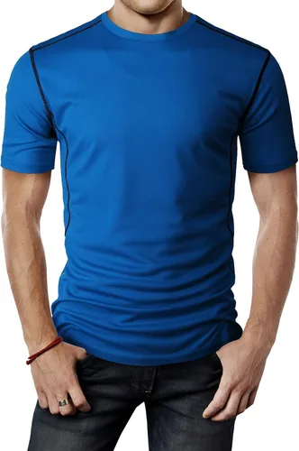 Vista 28 de H2H Camisetas de manga corta de compresión Cool Dry para hombre Cmtts263-negro