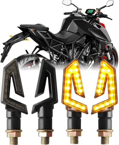 Vista 7 de JMTBNO 4 luces intermitentes universales para motocicleta, 15 luces LED intermitentes compatibles con Honda, Yamaha, Suzuki, Street Sports Bike Dirt
