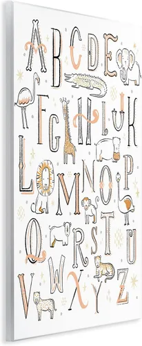 Vista 3 de Stupell Industries Zirkus Design - Placa de pared con diseño de animales para guardería, color naranja y blanco, 10 x 15 pulgadas