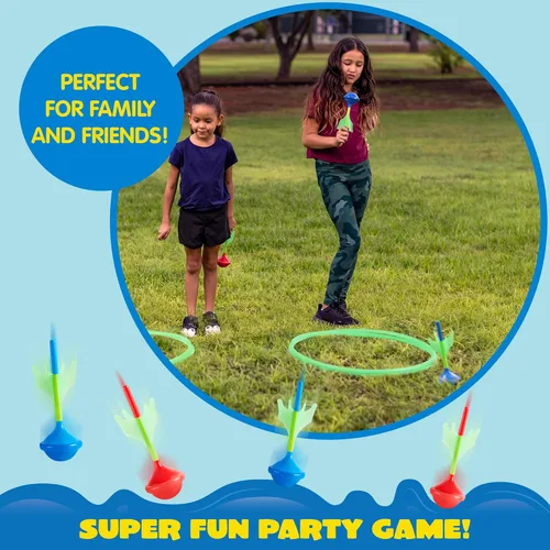 Vista 5 de JOYIN Juego de dardos de césped para niños y adultos, juegos de césped que brillan en la oscuridad al aire libre para adultos y familia, juego