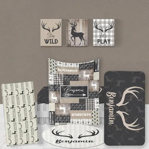 Vista 14 de Juego de ropa de cama de bebé personalizado, ropa de cama de elefante rosa para bebé, manta de bebé, sábana bajera ajustable, funda cambiadora