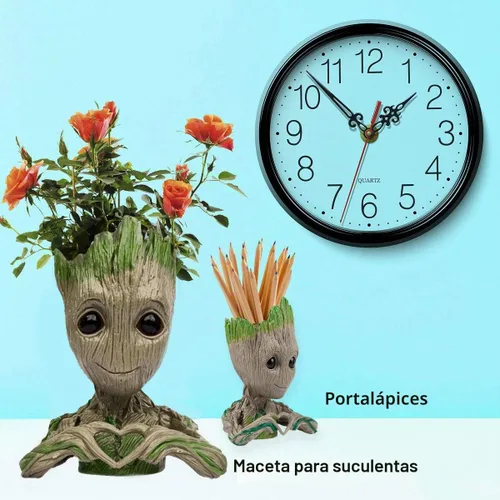 Vista 3 de Abomet Groot - Maceta para suculentas, 6 x 4 pulgadas, para plantas de interior, decoración de jardín, escritorio, soporte para lápices Groot