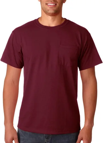 Vista 46 de Jerzees Camiseta pesada con cuello redondo y bolsillo en el pecho para hombre