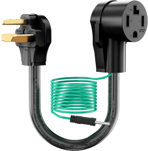 Vista 9 de CircleCord Cable adaptador de secadora de 3 clavijas a 4 clavijas, secadora 3P más antigua a casa 4P más nueva, cable de conversión de secadora NEMA