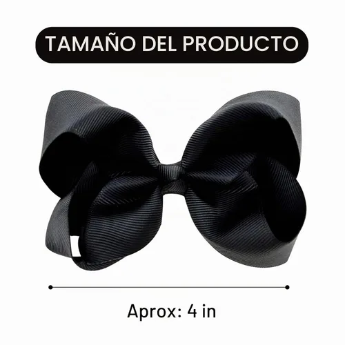 Vista 4 de DEEKA 16 lazos para el cabello hechos a mano de 4 pulgadas, cinta de grogrén de color sólido, pinzas de cocodrilo, accesorios para el cabello
