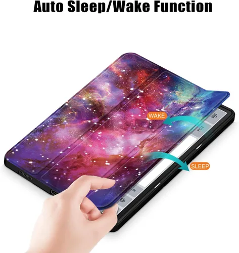 Vista 5 de Funda para Lenovo Tab P12 de 12.7 pulgadas 2023 TB-370FU, carcasa trasera de TPU suave delgada inteligente con cubierta de soporte multiángulo