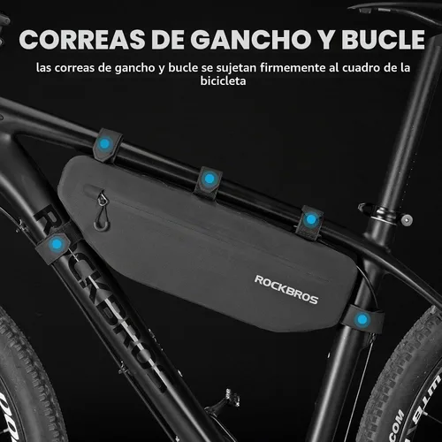 Vista 4 de ROCKBROS Bolsa de Marco de Bicicleta Impermeable Bolsa Triangular de Bicicleta Bolsa Bajo el Tubo Superior Bolsa de Esquina Bolsa de Almacenamiento