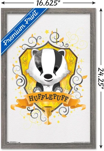 Vista 3 de Trends International Wizarding World: Harry Potter-Hufflepuff - Póster de pared, 14.725 x 22.375 pulgadas, versión enmarcada de madera de granero