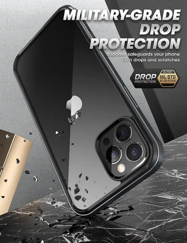 Vista 5 de SUPCASE Funda para iPhone 13 Pro Max de 6.7 pulgadas (2021), protección trasera transparente ultrafina [borde de escarabajo de unicornio]