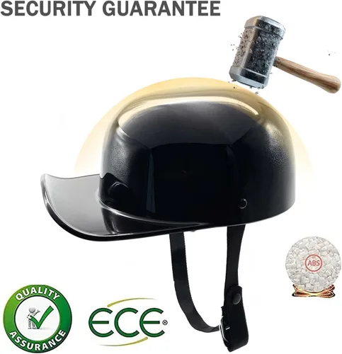 Vista 7 de Casco de béisbol vintage para motocicleta, gorra abierta con gafas para hombres y mujeres adultos, ciclomotor, moto, jet-scooter, bicicleta, Street