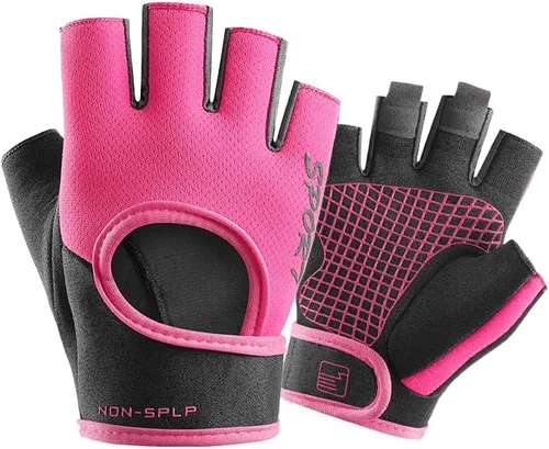 Vista 9 de INOGIH Guantes de entrenamiento transpirables para mujer, guantes de levantamiento de pesas para gimnasio, ciclismo, ejercicio, fitness