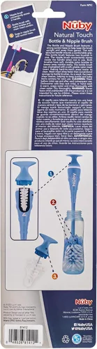 Vista 6 de Nuby Cepillo 2 en 1 para biberón con soporte, cerdas de nailon suave, apto para lavavajillas, herramienta de limpieza de biberones y pezones