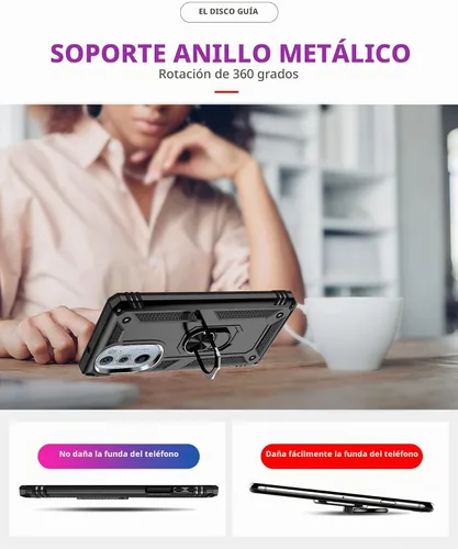 Vista 8 de Funda para Motorola Edge + 2022/Edge 30 Pro con [2 unidades] Protector de pantalla de cristal, para Moto Edge Plus 5G UW 2022, funda protectora