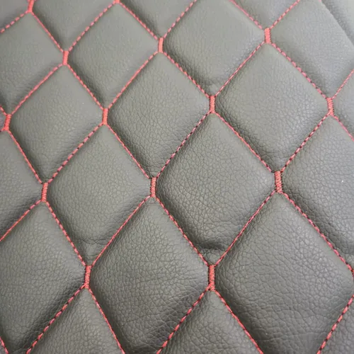 Vista 12 de Tela de espuma acolchada de vinilo, hilo multipatrón, material de piel sintética, tapicería para muebles, cabeceros de muebles, tela interior Negro