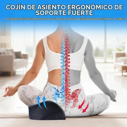 Vista 2 de Niceeday Cojín de asiento para oficina, automóvil y silla de ruedas, espuma viscoelástica de alta calidad con diseño ergonómico en forma de U