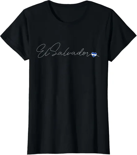 Vista 43 de Camiseta Simple Love El Salvadoreño con diseño de corazón en El Salvador