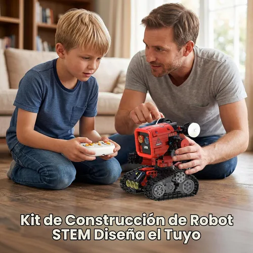 Vista 2 de Kit de construcción de robots 5 en 1, aplicación STEM y robótica de Rojo
