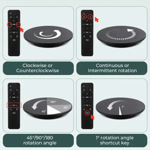 Vista 10 de Tocadiscos grandes para fotografía de 24 pulgadas/330 libras con control remoto