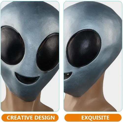Vista 7 de Disfraz de cabeza de alienígena para fiesta de disfraces de Halloween