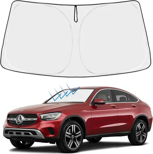 Vista 23 de Proadsy Parasol para parabrisas Rivian R1S 2022-2025 2026 de 4 capas plegable, protector de parasol frontal que bloquea los rayos UV, mantiene