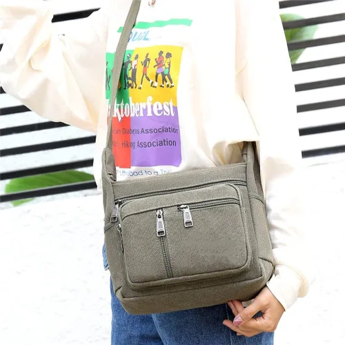 Vista 2 de SLNFXC - Bolsas de hombro casuales de lona para hombre, bolsas cruzadas para exteriores, bolsas de mano para hombre, bolsa de mano retro