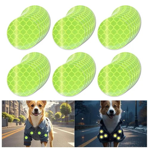 Vista 70 de Pegatinas reflectantes 1 pulgada de diámetro Redondas Reflectoras, Cinta adhesiva impermeable al aire libre de alta visibilidad (80 piezas)