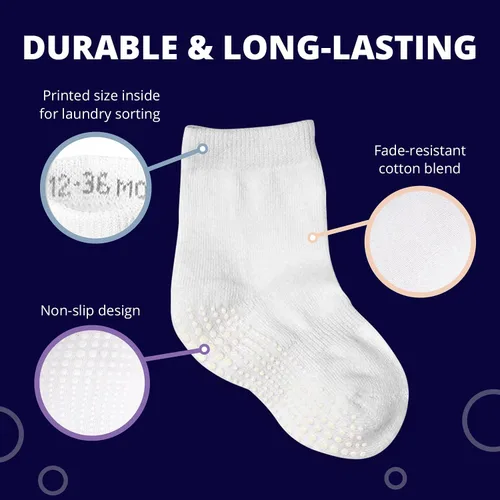 Vista 3 de LA ACTIVE Calcetines de tobillo antideslizantes para niños y niñas para bebés y niños pequeños