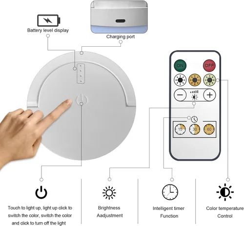 Vista 7 de Luz nocturna para bebé, lámpara de noche táctil LED portátil para niños y adultos, lactancia, ayuda para dormir, lámpara de lactancia recargable por