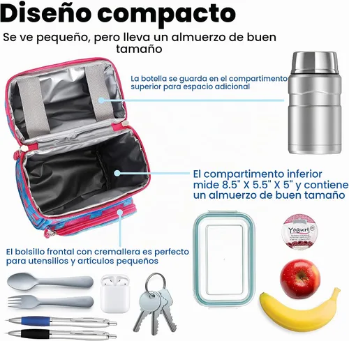 Vista 3 de J World Corey - Lonchera para niños y niñas, diseño nórdico